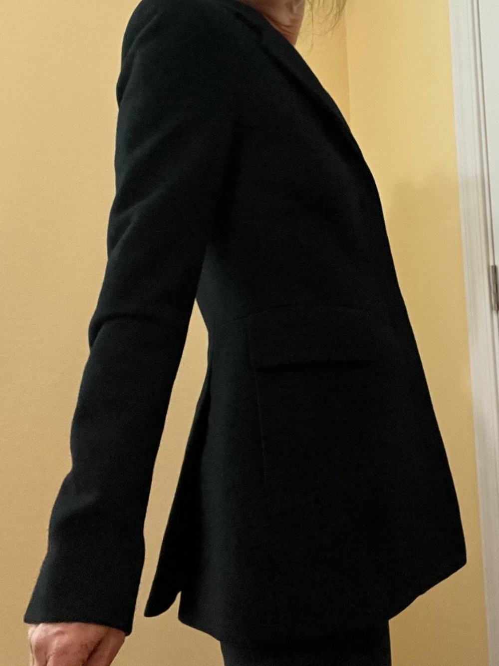 TSEsay Black Wool Fitted Blazer
